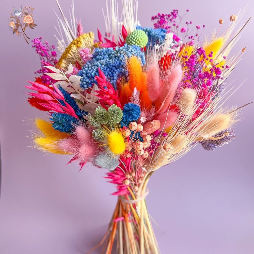 Dried Flower Bunch - 다채로운 건조 꽃 웨딩 부케 신부용
