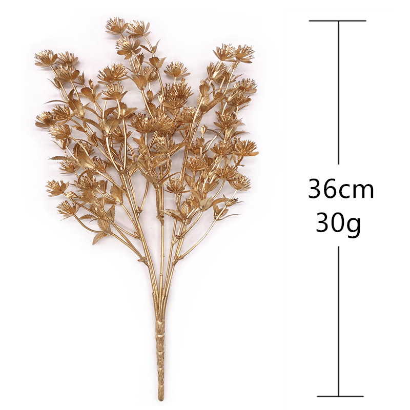 인공 꽃 금색 은색 가짜 꽃 잎 플라스틱 식물 DIY  - Dried Flower Bunch 리뷰 및 가격