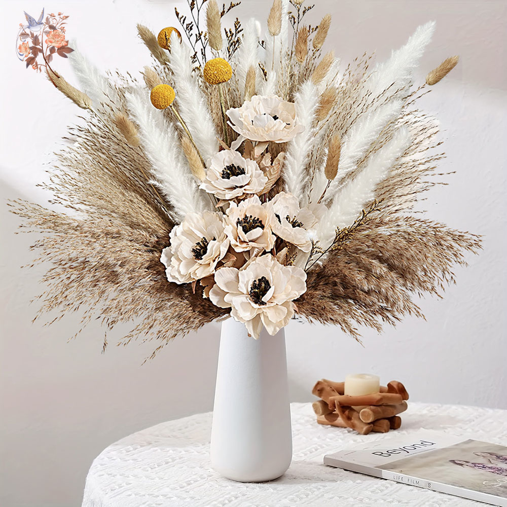 55Pcs 인공 꽃 꽃다발 푹신한 팜파스 잔디 믹스 가 - Dried Flower Bunch 리뷰 및 가격
