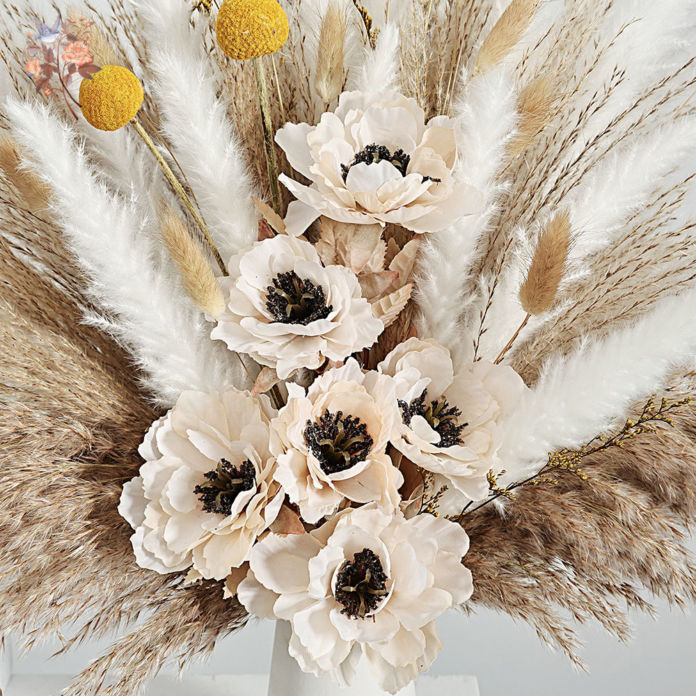 55Pcs 인공 꽃 꽃다발 푹신한 팜파스 잔디 믹스 가 - Dried Flower Bunch 리뷰 및 가격
