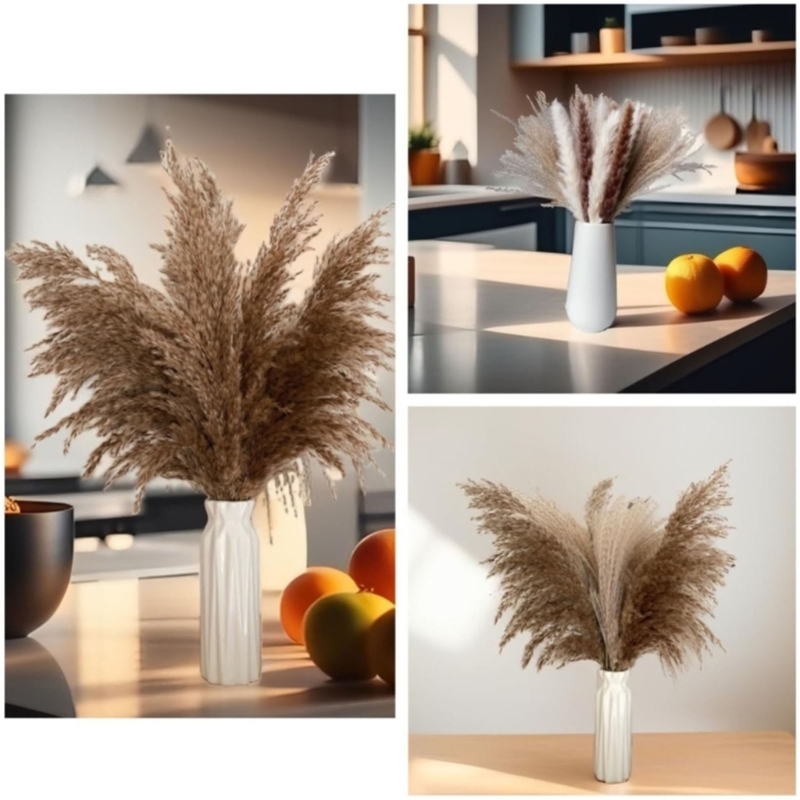 대량 100PCS 말린 팜파스 잔디 줄기 예술적 디자인 - Dried Flower Bunch 리뷰 및 가격