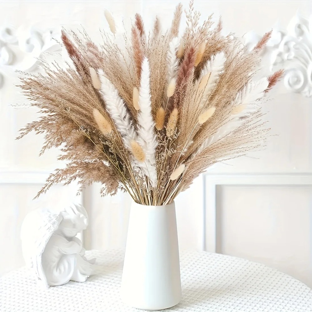 80 조각 자연 말린 꽃 꽃다발 홈 인테리어 팜파스 리 - Dried Flower Bunch 리뷰 및 가격