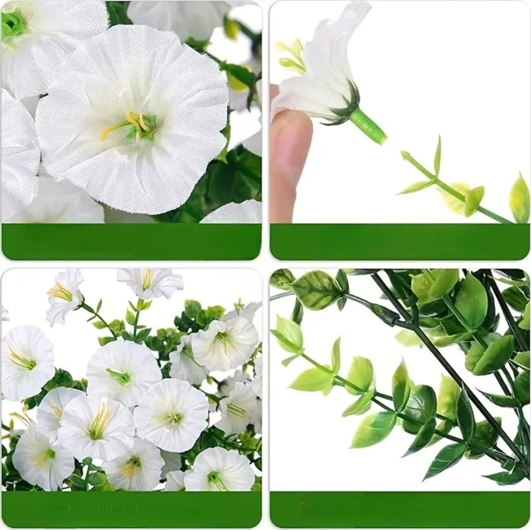 집 벽 장식용 인공 유칼립투스와 나팔꽃 실크 꽃 3가지 - Dried Flower Bunch 리뷰 및 가격