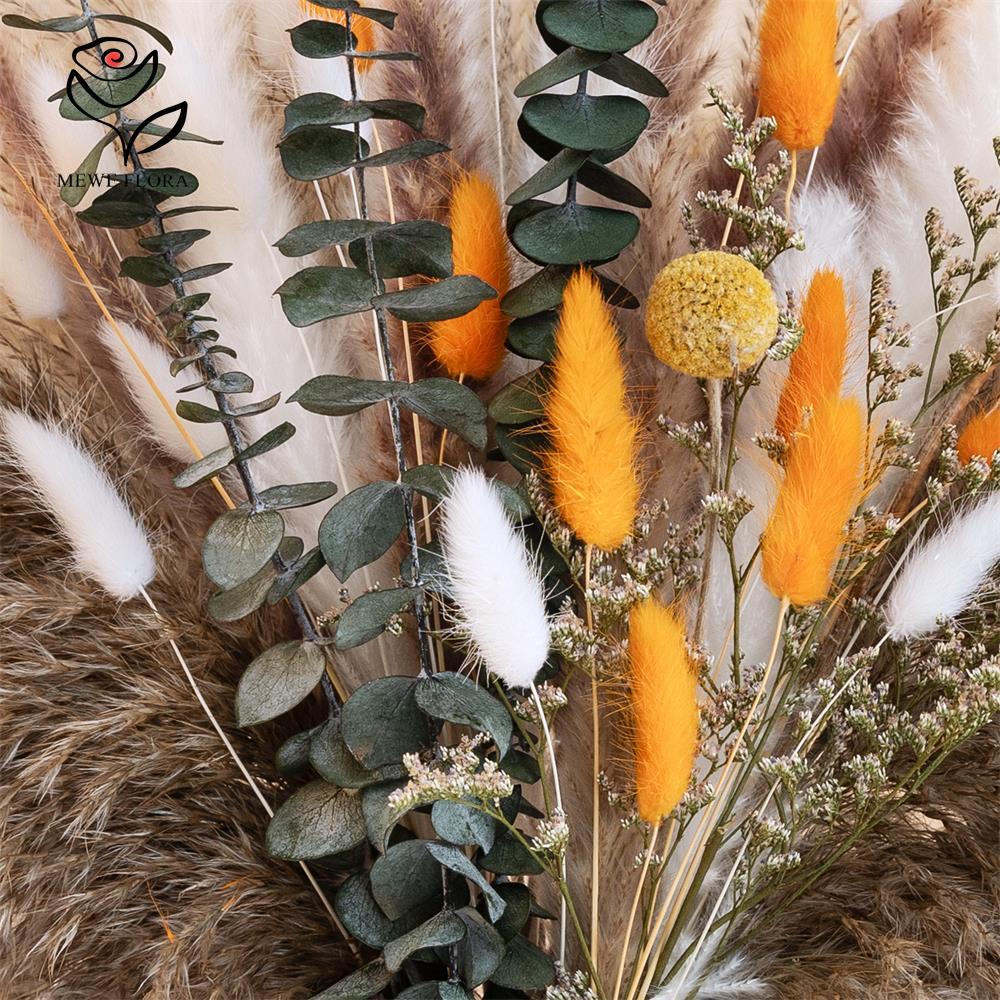 65Pcs 오렌지 팜파스 잔디 꽃다발 가을 말린 꽃 묶 - Dried Flower Bunch 리뷰 및 가격